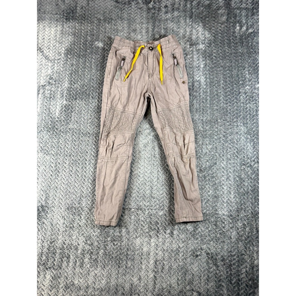 LRG Lifted Research Group LRGeans Moto Pants Boys 7 Gray Elastic Waist Mid Rise